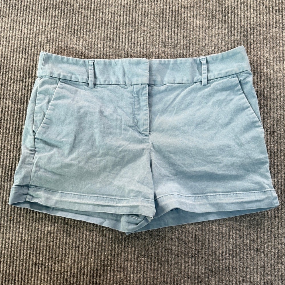 Loft Womens The Riviera Short Size 10 Light Blue Stretch Cotton Chino